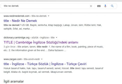Title Ne Demek?